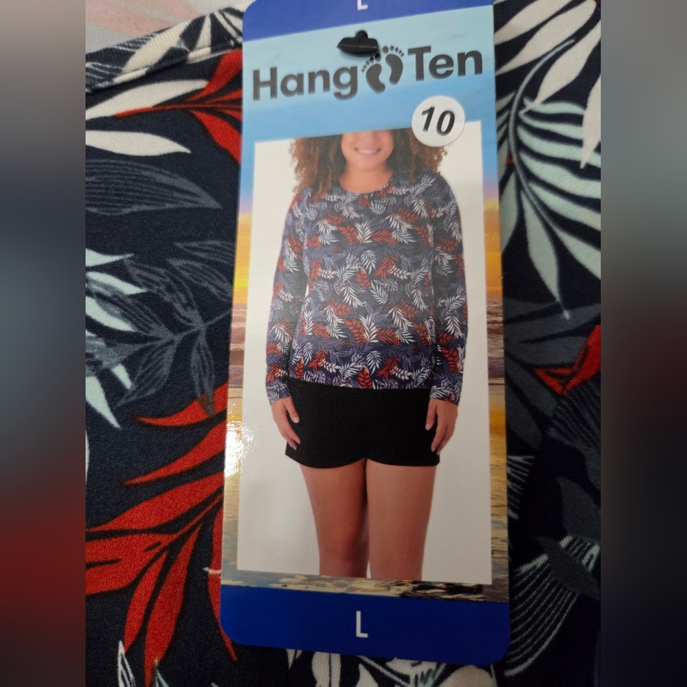 NWT WOMEN'S HANG TEN LONG SLEEVE SOFT FEEL QUICK DRY SUN TEE! UPF 50+ Large - Picture 5 of 7
